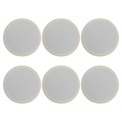 Unique Bargains Round PVC Leather Waterproof Anti-slip Home Decor Coasters 6 Pcs Grey