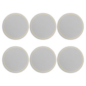 Unique Bargains Round PVC Leather Waterproof Anti-slip Home Decor Coasters 6 Pcs Grey - 1 of 4