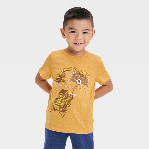 Toddler Boys' Short Sleeve Construction Soccer Graphic T-Shirt - Cat & Jack™ Brown - image 1 of 4