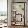 Resenkos Plant Stand,Flower Pot Holder Shelf Planter Display Shelving Unit,70.9" Plant Stand, Large Flower Bonsai Shelf with 6 S Hanging Hooks,Rustic - 4 of 4