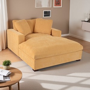 Oversized Chaise Lounge Chair with Soft Upholstery - 1 of 4