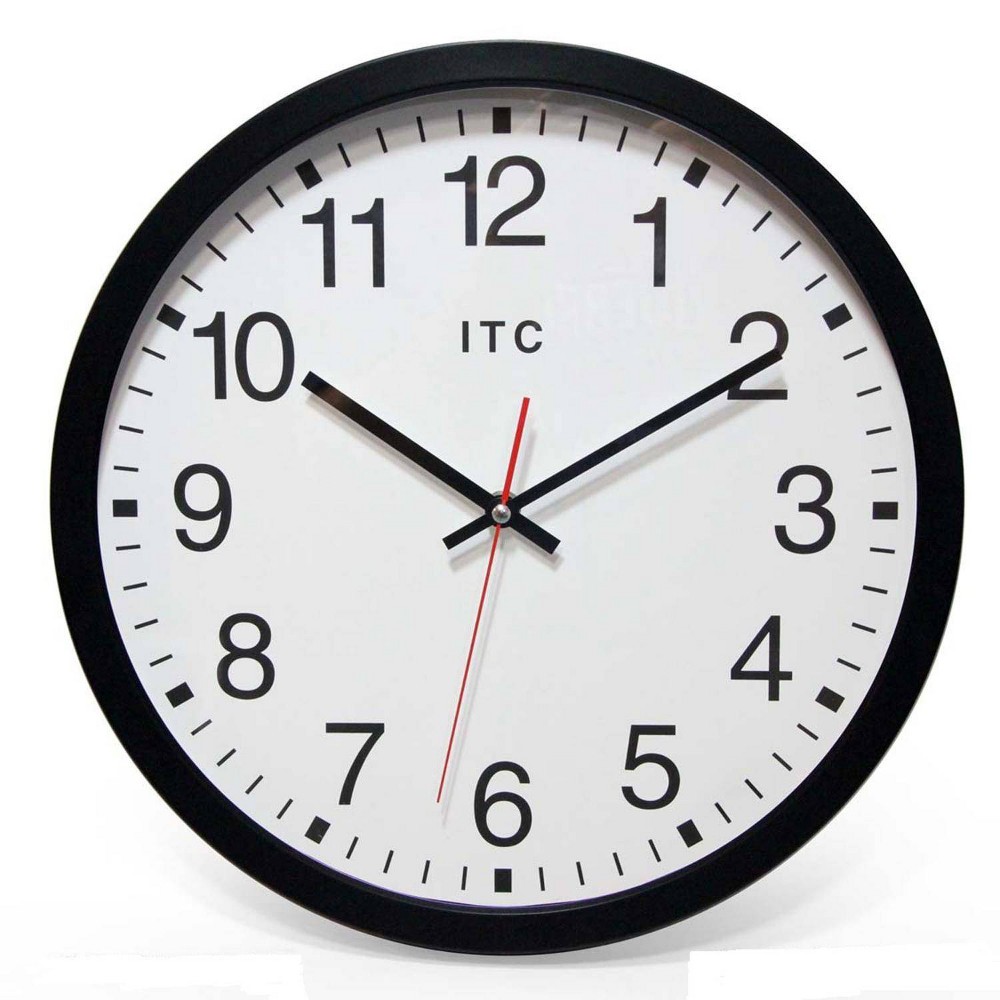 14" Obsidian Wall Clock Black - Infinity Instruments