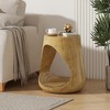Vynxaria 14.5"x14.5"x16.75" Hollow Round Side Table High-Quality MGO, Wood Grain Texture, 200LBS Capacity, Indoor/Outdoor Use - 2 of 4