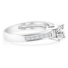 Pompeii3 1Ct Asscher Cut Moissanite & Princess Cut Diamond Engagement Ring 14k White Gold - 2 of 4