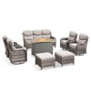 Buenhomino 8 Pieces Patio Furniture Sets with Fire Pit Table, Wicker Outdoor Conversation Sets with 4 Swivel Rocker Chairs, 3-seat Sofa and Ottomans - 3 of 4