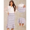 Allegra K Women's Tweed High Waist Midi Plaid Belted Fishtail Bodycon Skirts - 2 of 4