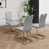 Kumasinova 18.5"H Modern Minimalist Dining Chairs Set of 2/4,Faux Leather Upholstered Kitchen Side Chairs with Silver Chrome Metal Legs,250lbs Max - 4 of 4