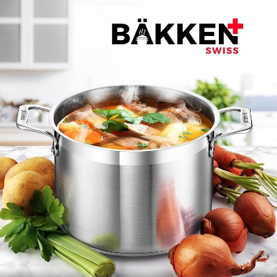 16 Quart Brushed Stainless Steel Stock Pot with Lid