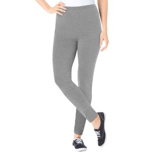 Woman Within Women's Plus Size Stretch Cotton Legging - 1 of 4