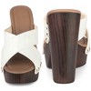 Perphy Women's Patent Platform Crisscross Strap Chunky Heels Sandals - 2 of 3
