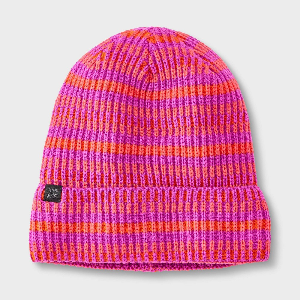 Girls' Plaited Striped Cuff Beanie - All In Motion™ Pink One Size Fits Most