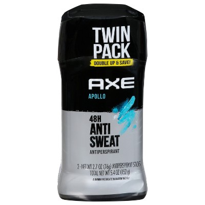 AXE Antiperspirant Deodorant Stick for Men Apollo, 2.7 oz, Twin Pack