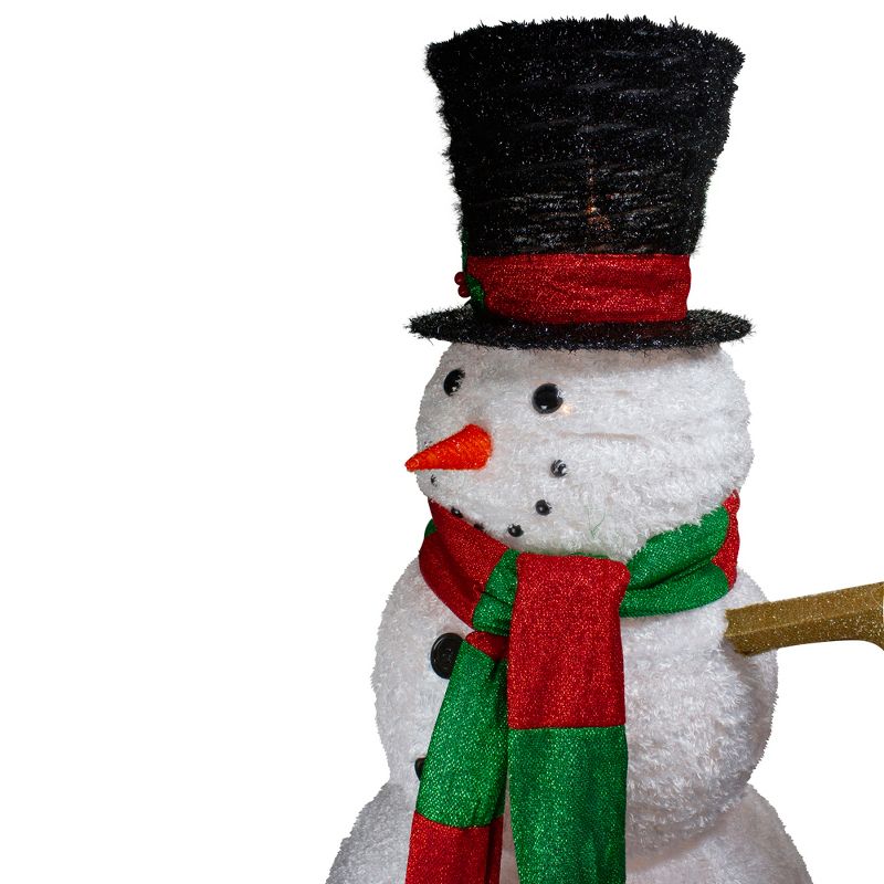 Northlight 60" Lighted Tinsel Snowman Outdoor Christmas Decoration, 3 of 4