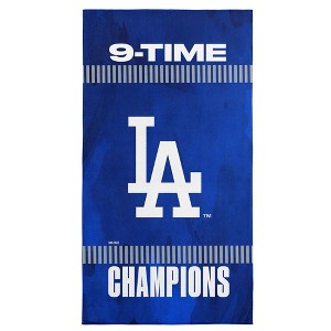 MLB Los Angeles Dodgers 2025 World Series Multi Champ Amplify Beach Towel 30 x 60 inches - 1 of 4
