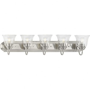 Progress Lighting, Calhoun Collection, 5-Light Vanity Light, Brushed Nickel, Clear Glass Shades, Material: Steel - 1 of 4