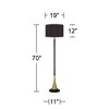 Possini Euro Design Burbank Mid Century Modern Art Deco 70" Tall Floor Lamp with Dimmer Two-Tone Black Brass Drum Shade for Living Room - 4 of 4