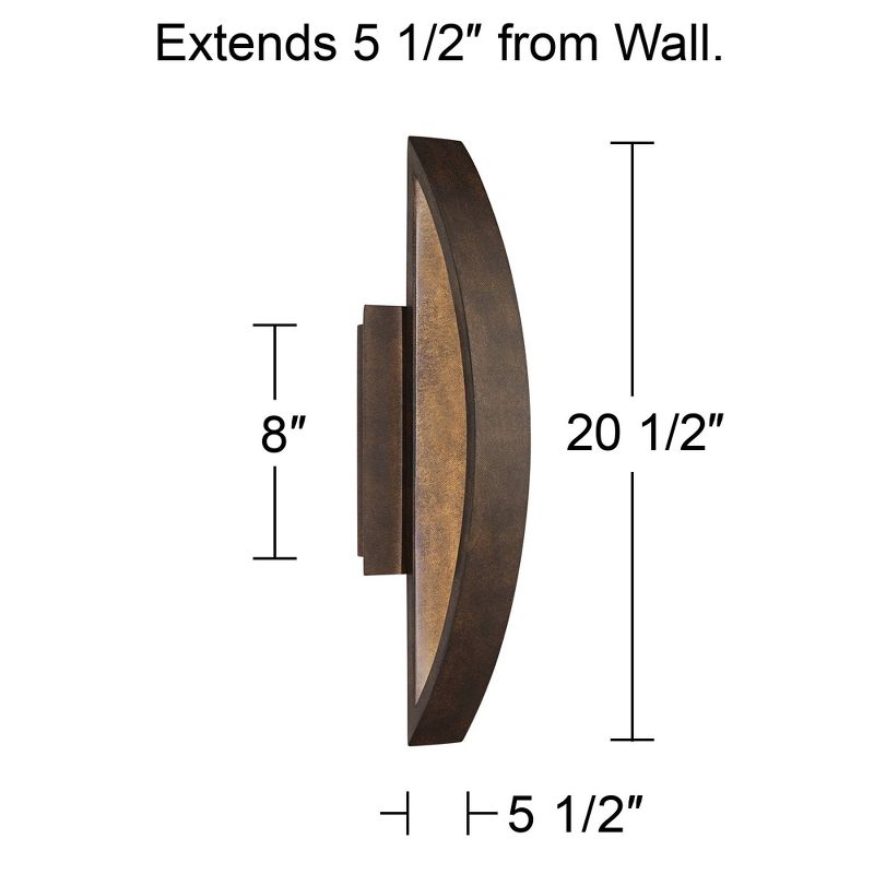 Possini Euro Design Modern Wall Light Sconce Copper Bronze Hardwired 5 1/2" Fixture LED for Bedroom Bathroom Vanity Hallway House, 4 of 10