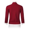 Women's 3/4 Sleeve Open Front Cropped Cardigan Sweater Lightweight Knit Short Shrugs Wine Red 3XL - 4 of 4