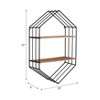 Sagebrook Home 20"L 8"W 32"H Black Iron and Brown Wooden Hexagon-shaped Wall Shelf for Your Living Room, Bathroom - 2 of 4