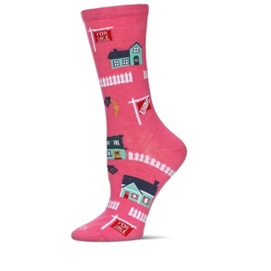 Memoi Women's Realtor Bamboo Crew Socks Hot Pink 9-11 - 1 of 2