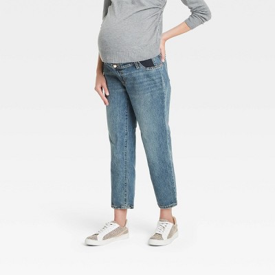 Mid-Rise Under Belly Vintage Straight Maternity Jeans - Isabel Maternity by Ingrid & Isabel™ Medium Blue