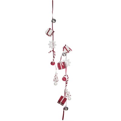Sullivans Candycane Present Bell Garland 72"L Red