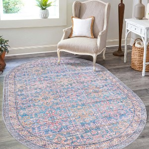 Unique Loom Nostalgia Bliss Border Washable Indoor Flatweave Woven Area Rug - 1 of 4