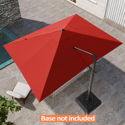 Pellebant Luxury 10'x 13'  Patio Cantilever Offset Umbrella UV30+ Outdoor Shade Canopywith 360-degree Rotation  5 Heights Adjustable