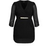 Women's Plus Size Affair Wrap Dress - black | CITY CHIC - image 4 of 4