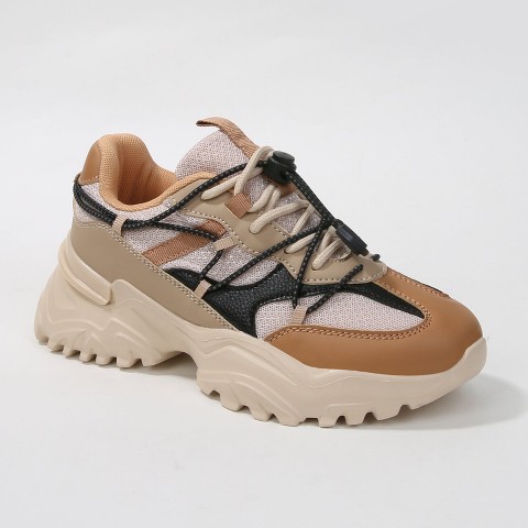 Женские кроссовки BERNESS Women's Branch Chunky Mesh Lace-Up Sneakers Brown 8