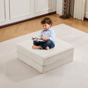 Whisen Modern Compression Loveseat, Convertible Floor Sofa Bed,DIY Boneless Modular Sectional Couch, No Assembly Required - 1 of 4