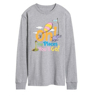 Men's - Dr. Seuss - Oh! The Places You'll Go Long Sleeve Graphic T-Shirt - 1 of 4