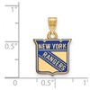 Black Bow Jewelry 14k Yellow Gold Plated Sterling Silver New York Rangers NHL Small Pendant - 2 of 3