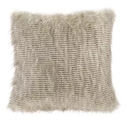 20"x20" Oversize Adelaide Faux Fur Square Throw Pillow Natural - Madison Park