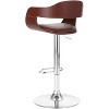Brown swivel adjustable bar stool with upholstered seat and back - 4 of 4