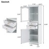 63 Inch High Bathroom Storage Cabinet with Independent Glass Door and Adjustable Shelf - 4 of 4