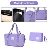 Vynxaria Purple PP Hard Shell 5-Piece Luggage Set 20/24/28" Suitcases with Travel Toiletry Bags TSA Lock Durable Design - 4 of 4