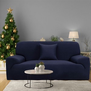 PiccoCasa High Stretch Solid Polyester Sofa Slipcovers with One Pillowcase - 1 of 4