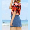 LA LEELA Button Down Shirt for Women Summer Beach Short Sleeve Tropical Vacation Hawaiian T-Shirt Coverup Dress Shirts Tops for Women - 2 of 4