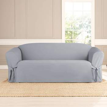 Heavy Weight Cotton Canvas Sofa Slipcover Pacific Blue - Sure Fit