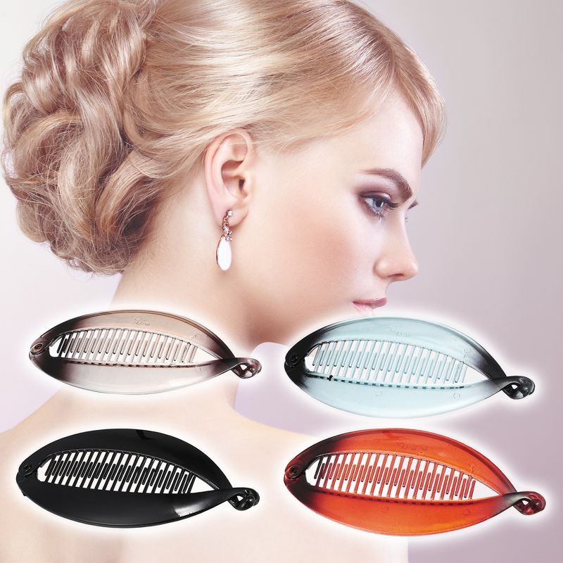 Unique Bargains Women's Hair Accessories Interlocking Ponytail Banana Clip, 3 of 8