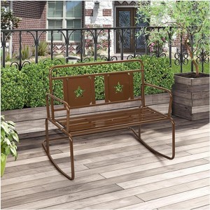 coucheta Ironwood Outdoor Rocking Chair with Ergonomic Design, Yellow/Liver Color, High Back, Dual-Mode Selection, Stable Rocking - 1 of 4