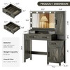 Sevobal Vanity Tables with Square Mirror, Farmhouse Vanity with 2 Drawers, Side Cabinet & Open Storage Space, Multicolored - 3 of 4