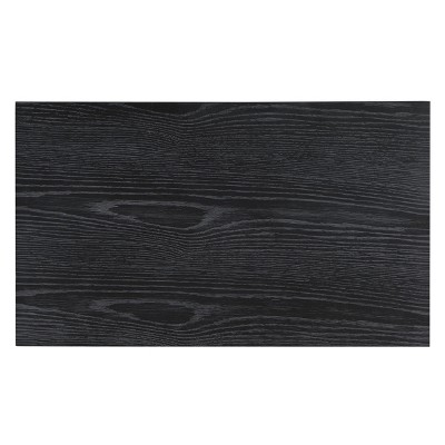 Delano Black Oak Veneer 2-Drawer Nightstand with Gold Knobs