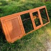 A-Frame Rabbit Hutch, 2 Doors & Run, Wooden Chicken Coop with Ventilation Wire, Portable Outdoor Cage for Small Animals - Rabbits, Quail, Guinea Pigs - 4 of 4