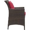 Modway Conduit Outdoor Patio Wicker Rattan Dining Armchair Brown Red - 2 of 2