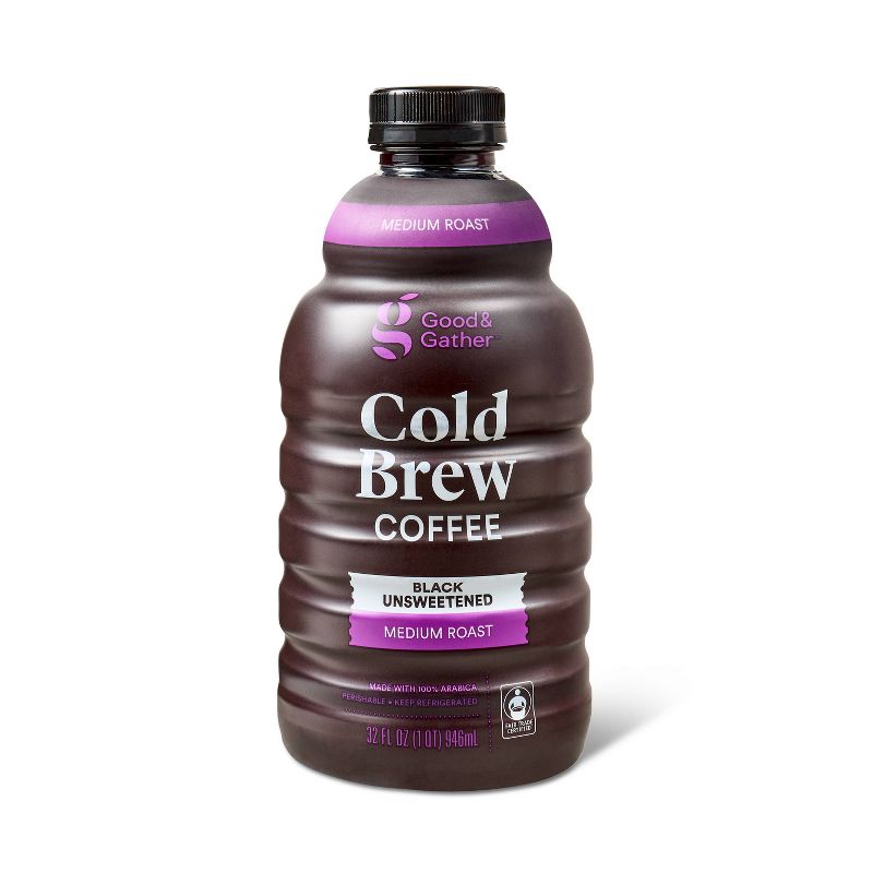 Black Medium Roast Cold Brew Coffee - 32 fl oz - Good &#38; Gather&#8482;, 1 of 5