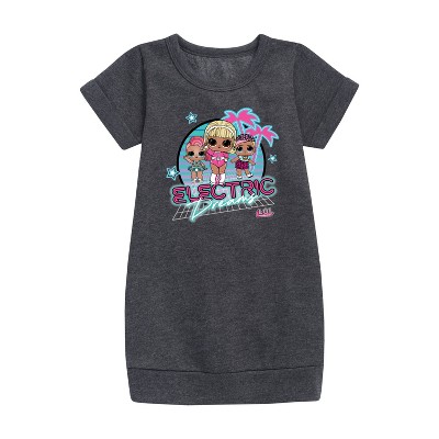- LOL Surprise! - Electric Dreams Graphic Short Sleeve Fleece Dress
