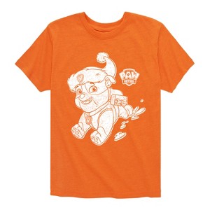 Boys' - Paw Patrol - Rubble Santa Hat Short Sleeve Graphic T-Shirt - 1 of 4