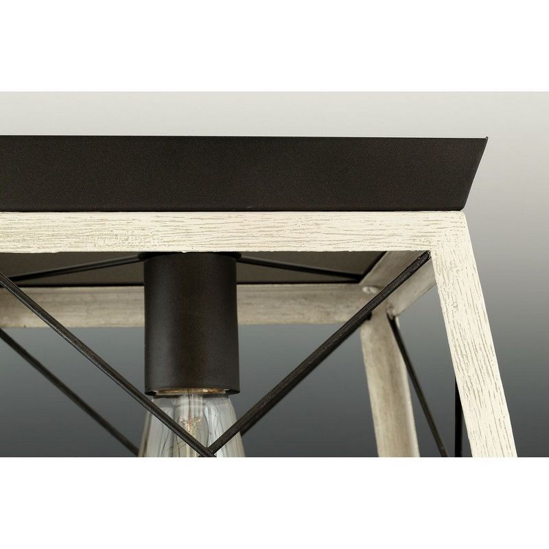 Progress Lighting Briarwood 2-Light Flush Mount, Graphite Finish, Faux-Painted Wood Enclosure, Canopy Included, 2 of 5